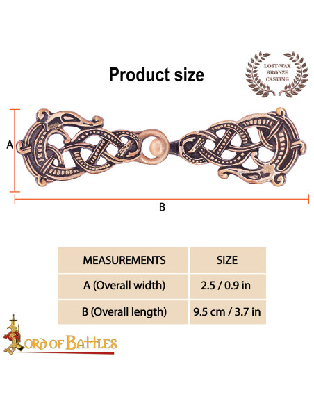 Fermeture de cape viking en bronze...