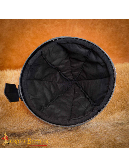 Béret médiéval rembourré en coton noir