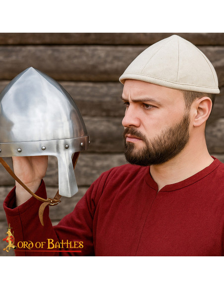 Coiffe médiévale matelassée en coton...