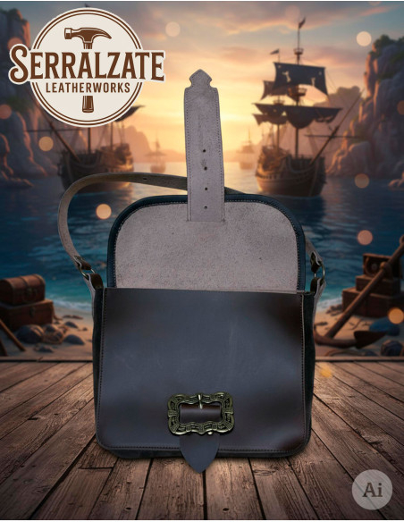 Sac de pirate en cuir avec skull et...