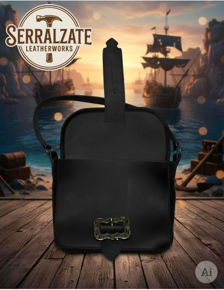Sac de pirate en cuir avec crâne et...