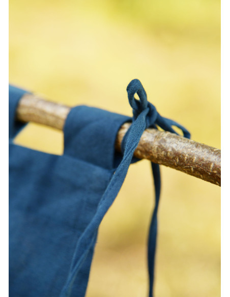 Bannière médiévale à rayures, bleu-jaune