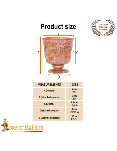 Gobelet médiéval en bronze vieilli du...