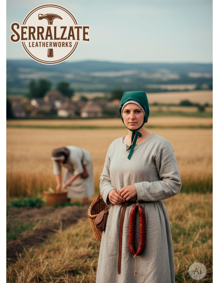 Capeline médiévale en cuir modèle...