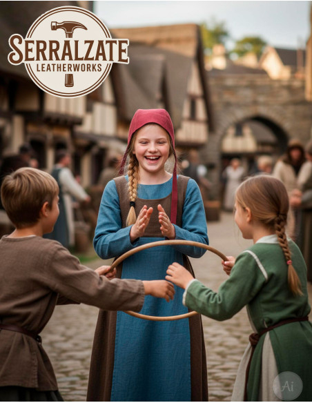 Capeline médiévale en cuir modèle...