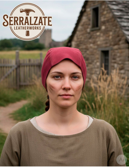 Capeline médiévale en cuir modèle...