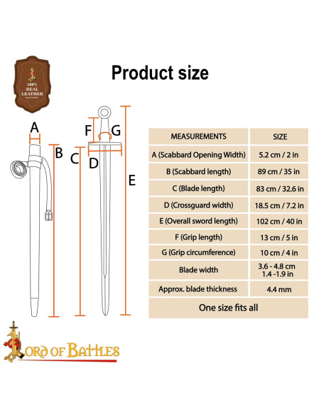 Épée Normande Forgée à Main Pomme Ronde
