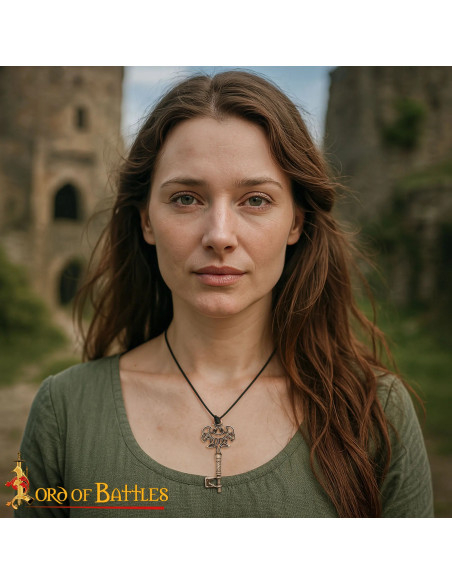 Pendentif de clé viking en bronze,...