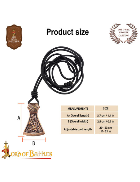 Pendentif de hache viking en bronze...