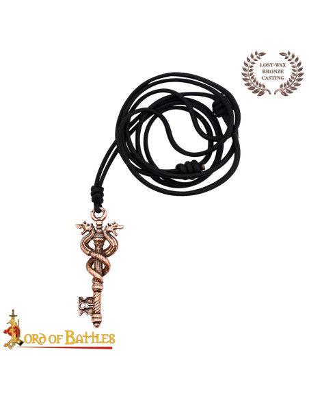 Pendentif clé dragon bronze pouvoir...