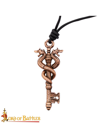 Pendentif clé dragon bronze pouvoir...