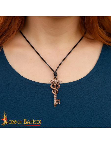 Pendentif clé dragon bronze pouvoir...