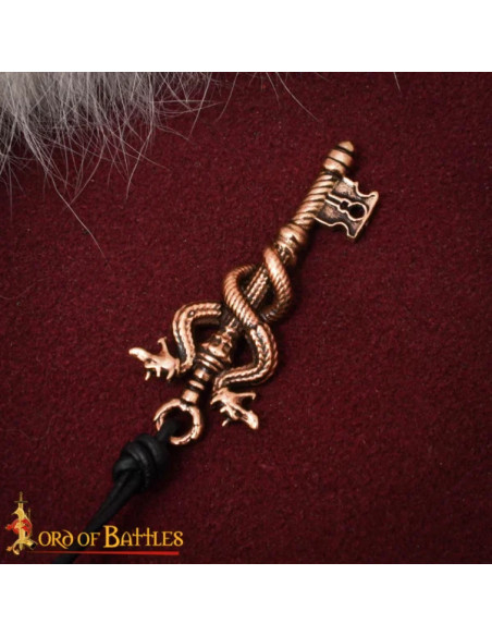 Pendentif clé dragon bronze pouvoir...