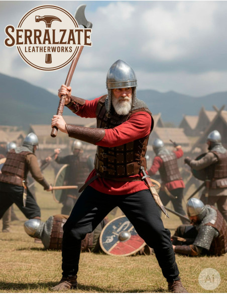 Cuir de guerrier viking marron