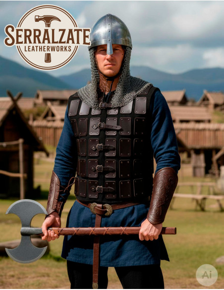 Brigandine en cuir de guerrier...