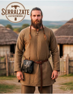 Sac celtique artisanal en cuir, noir 2