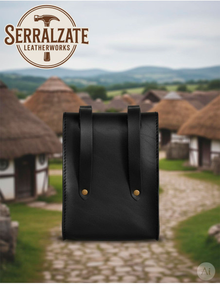 Sac celte banane, type bourse, en noir