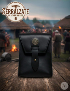 Sac celte banane, type bourse, en noir