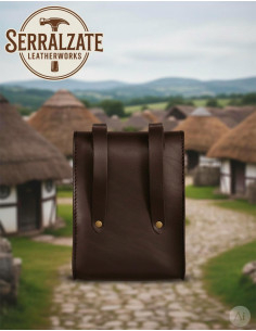 Sac celte ceinture, type bourse, en marron 2