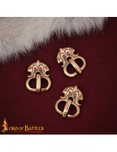Set de 3 Boucles Vikings Uniques en Bronze Vieilli