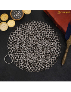 Porte-clés anti-stress médiéval en maille d'acier...