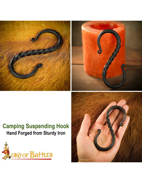 Crochet S médiéval en fer pour...