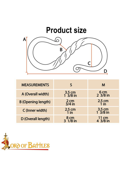 Set de 5 crochets S médiévaux en fer...