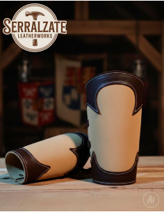 Bracelets médiévaux en cuir de garde forestier, marron clair