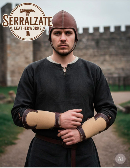 Bracelets médiévaux en cuir de garde...