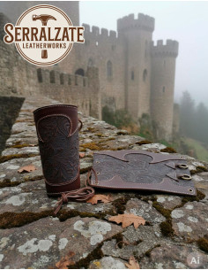 Bracelets Le Chevalier de la Feuille en Cuir Relief Marron 2