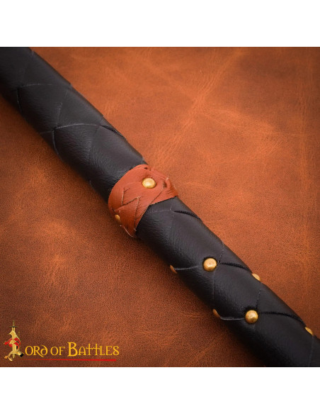 Fouet en cuir tressé de 91 cm avec...