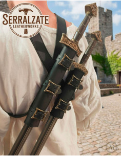 Doble porte-épées avec ceinture pour LARP
