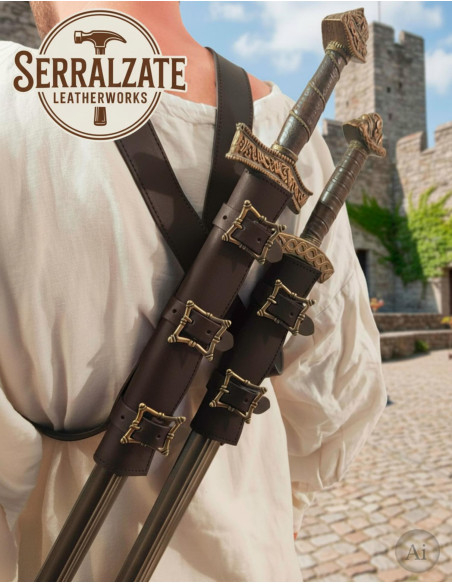 Double porte-épées avec ceinture pour...