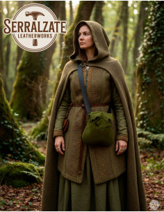 Sac Elara, la gardienne de la flore, cuir vert 2