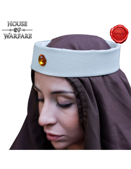 Tiare médiévale en blanc