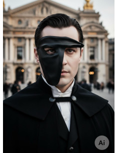 Masque d'opéra en cuir, touche mystérieuse