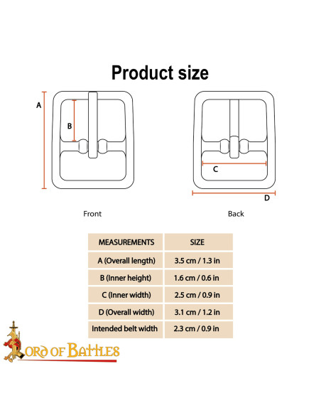 Boucle en laiton massif médiévale 2,3...