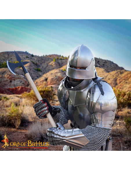 Hache de bataille médiévale en acier...