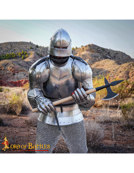 Hache de bataille médiévale en acier...