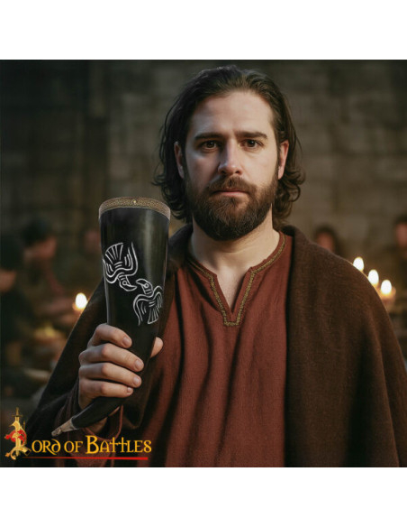 Corne Viking gravée en bétail avec...