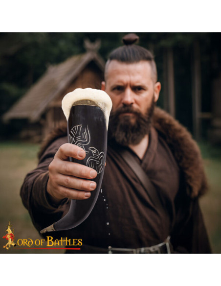 Corne Viking gravée en bétail avec...