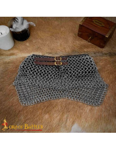 Gorge de maille médiévale en acier avec cuir, anneaux de... 2