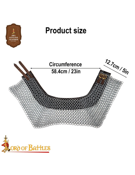 Gorge de maille médiévale en acier...