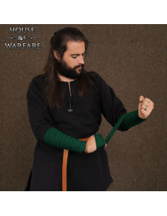 Winingas pour bras vikings en toile de coton vert bouteille 2