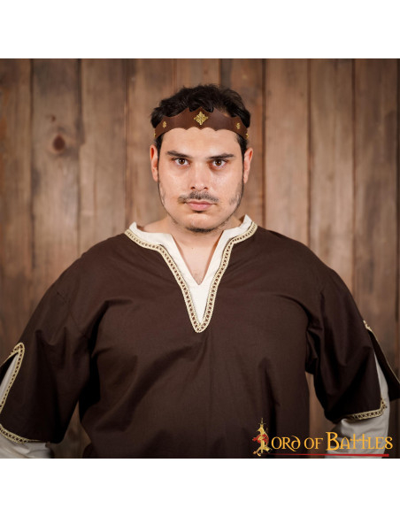 Diadème en cuir et laiton pour...