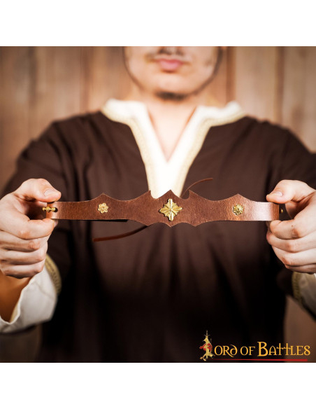 Diadème en cuir et laiton pour...