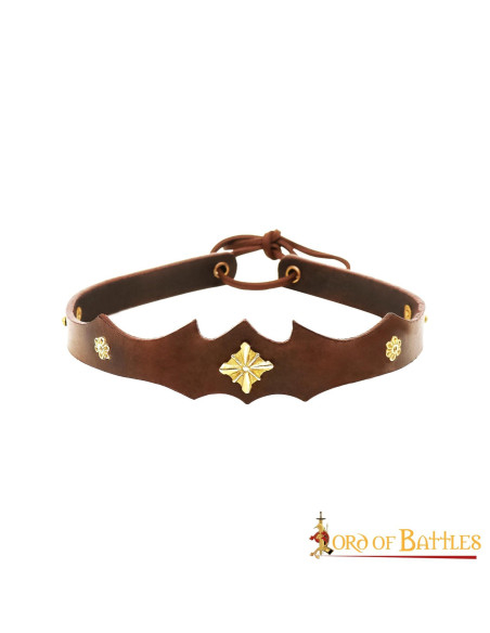 Diadème en cuir et laiton pour...