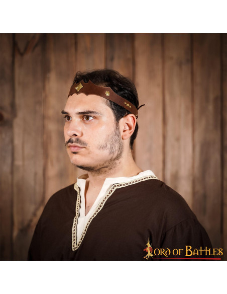 Diadème en cuir et laiton pour...