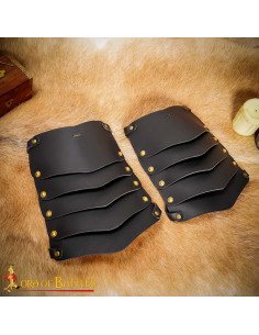 Épaulières en cuir vikings pour LARP et théâtre