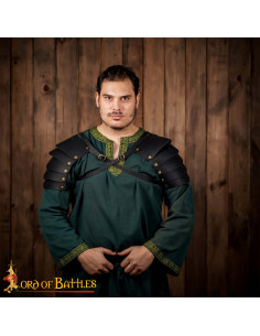 Épaulières en cuir vikings pour LARP et théâtre 2